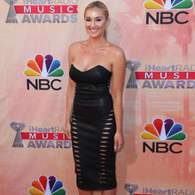 Genuine Leather Celebrity Brittany Kerr Black Dress