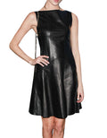 Genuine Leather Celebrity Martha Hunt Black Dress - Luxurena Leather
