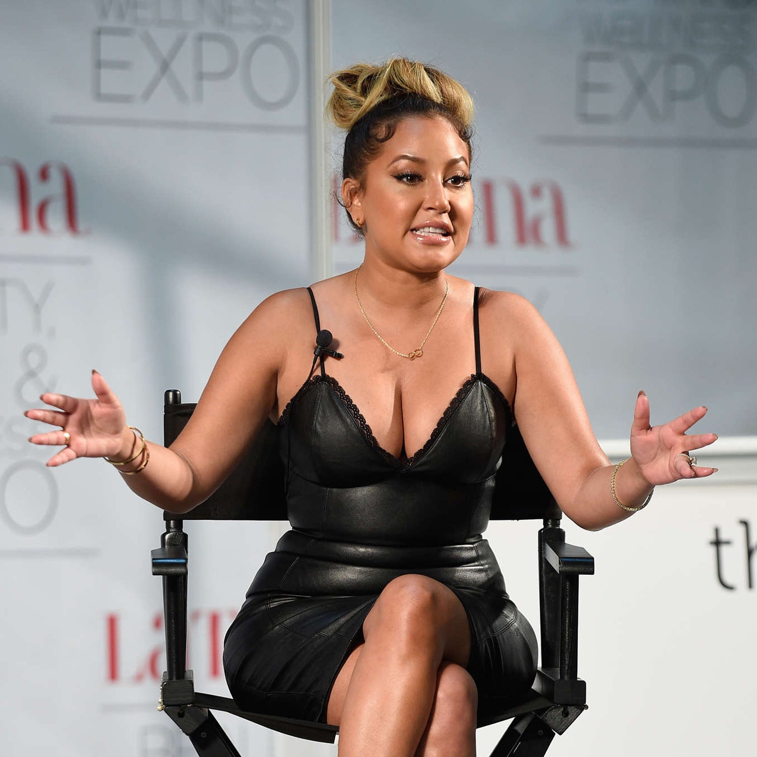 Genuine Leather Celebrity Adrienne Bailon Black Dress - Luxurena Leather
