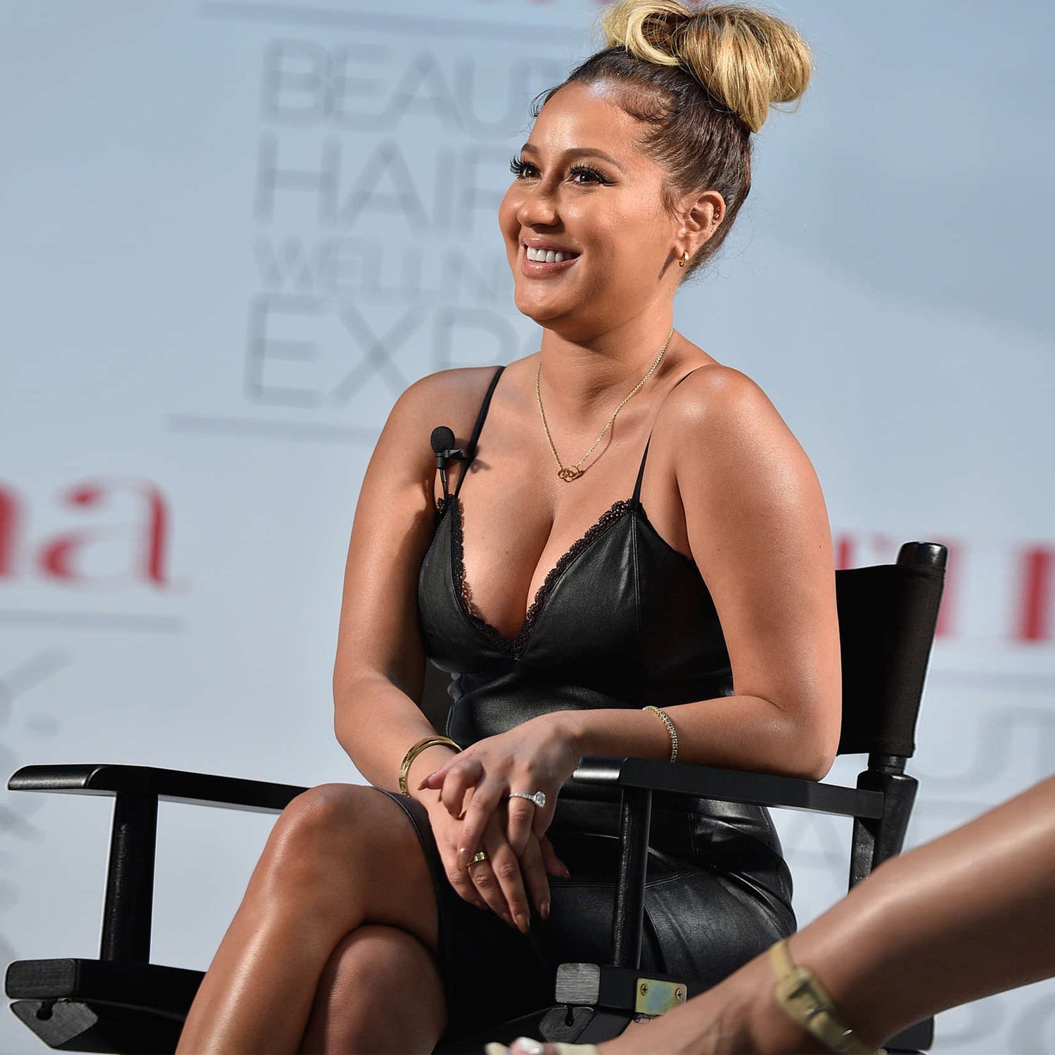 Genuine Leather Celebrity Adrienne Bailon Black Dress - Luxurena Leather