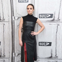 Genuine Leather Celebrity Sophie Skelton Black Dress