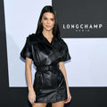 Genuine Leather Celebrity Kendall Jenner Black Dress - Luxurena Leather