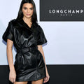Genuine Leather Celebrity Kendall Jenner Black Dress - Luxurena Leather