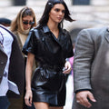 Genuine Leather Celebrity Kendall Jenner Black Dress - Luxurena Leather