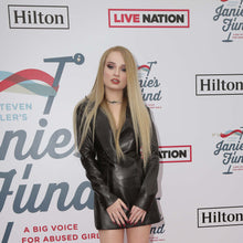 Genuine Leather Celebrity Kim Petras Black Dress
