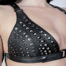 Ladies FULL STUD Real Leather Women's Push Up Bra-Luxurena Leather