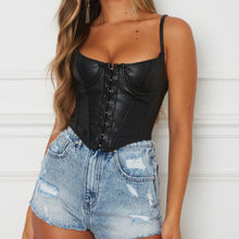Women Genuine Soft Leather Crop Top Black Underwired Leather Bustier Corset-Luxurena Leather