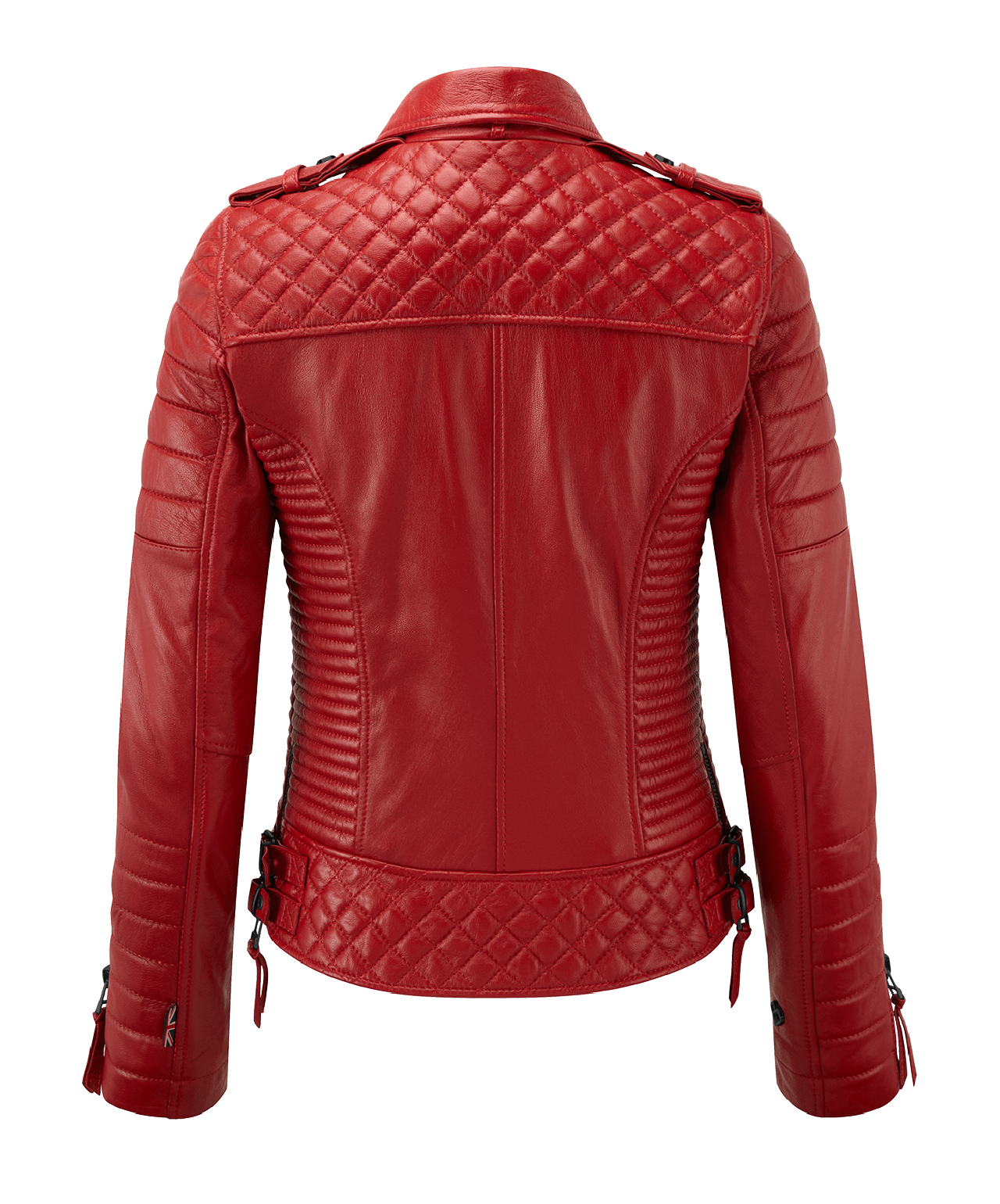 Women's Genuine Leather Slim Fit Diamond Quilted Motorcycle Biker Black Jacket - Luxurena Leather