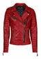 Women's Genuine Leather Slim Fit Diamond Quilted Motorcycle Biker Black Jacket