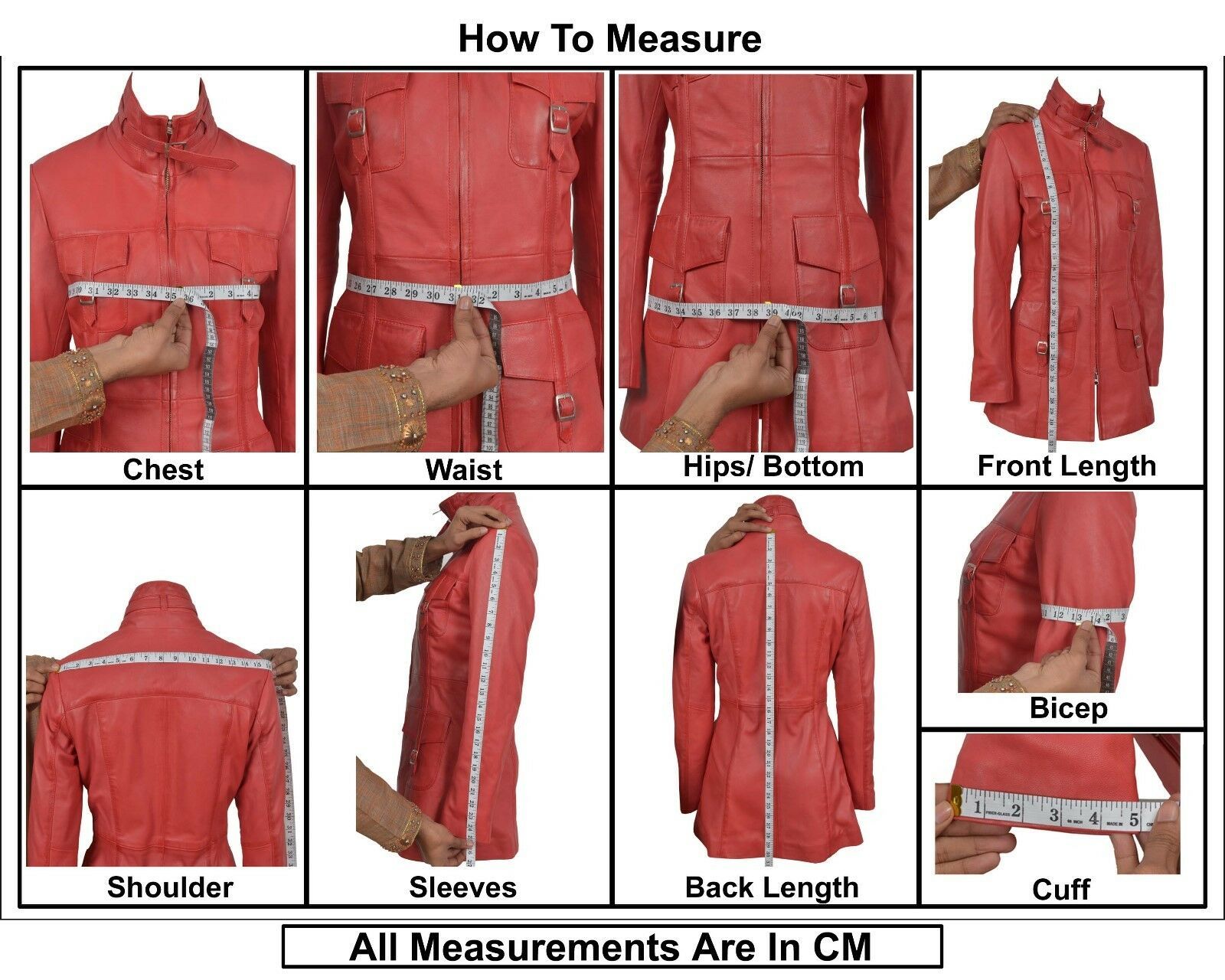 Ladies Gothic Red Knee Length Women Coat Style Fitted Nappa Leather Jacket - LuxurenaMall
