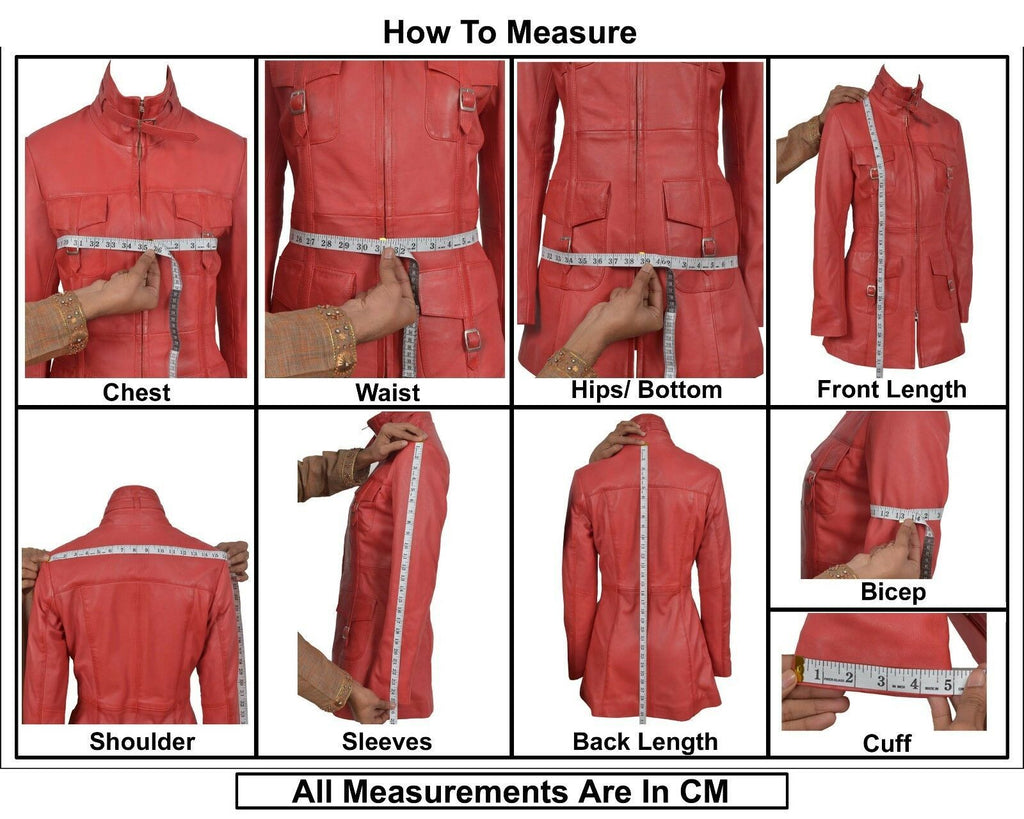 Ladies Gothic Red Knee Length Women Coat Style Fitted Nappa Leather Jacket - LuxurenaMall