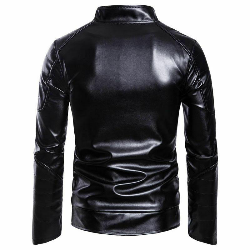 Men Black Leather Jacket - LuxurenaMall