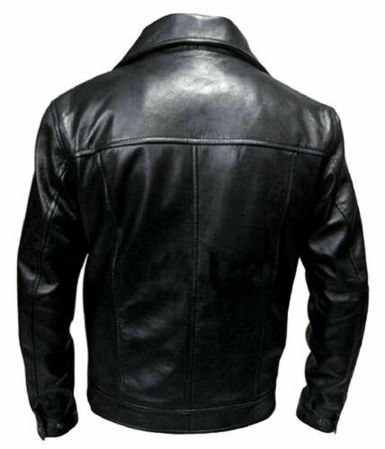 Mens Elvis Presley Rock N Roll Black Leather Jacket - Luxurena Leather