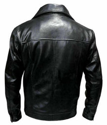 Mens Elvis Presley Rock N Roll Black Leather Jacket - Luxurena Leather