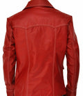 Mens Fight Club Brad Pitt Red Leather Jacket - Luxurena Leather