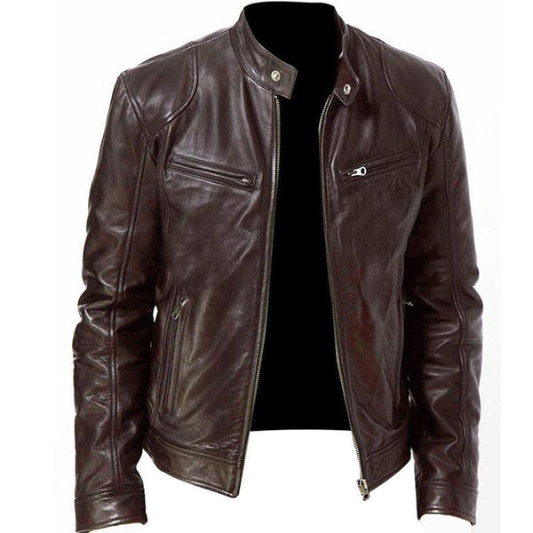 Men's Genuine Leather Inception Dom Cobb Leonardo DiCaprio Motorcycle Biker Brown Jacket