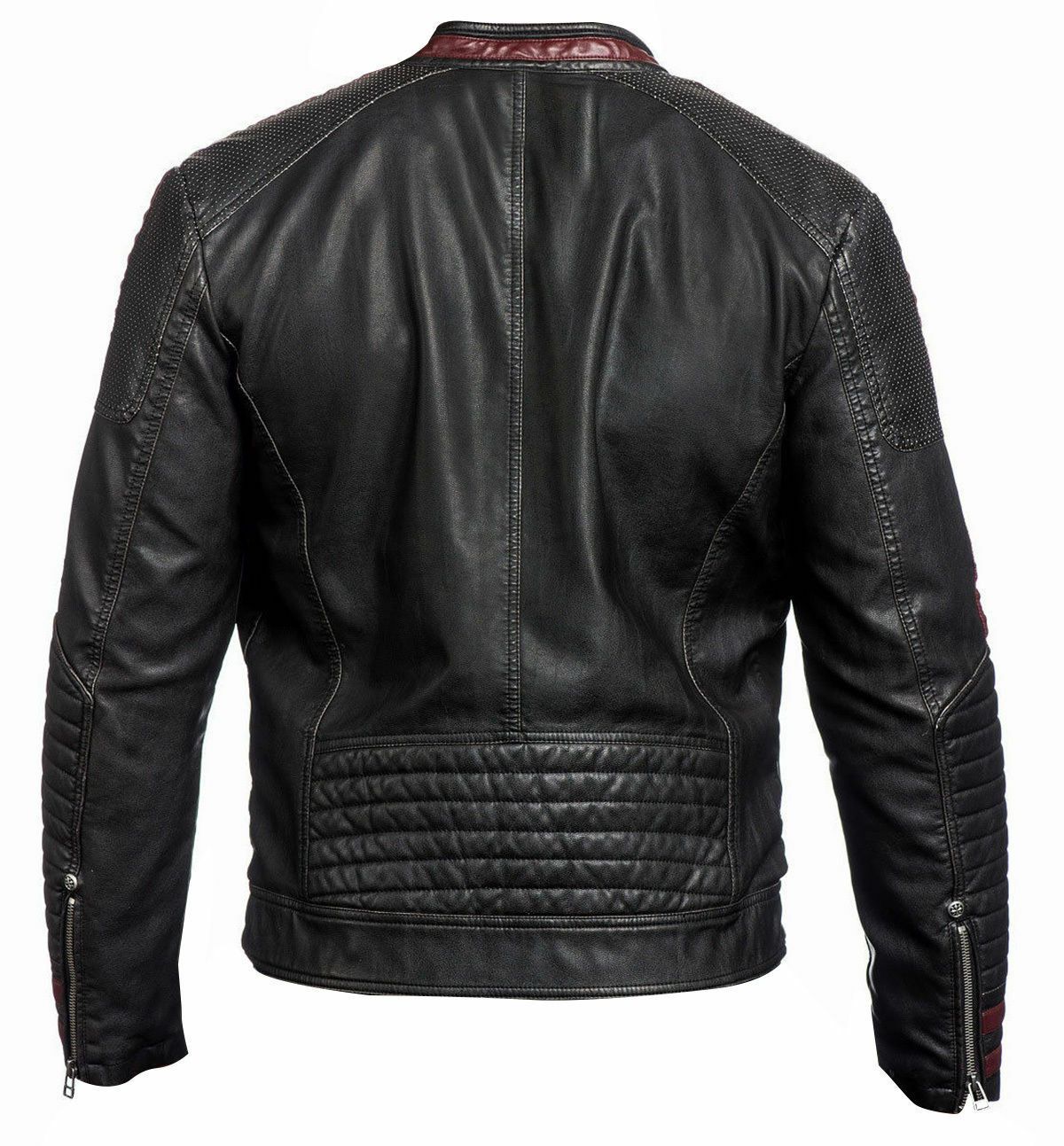 Mens N7 Mass Effect 3 Commander Shepard Motorcycle Black Leather Biker Jacket - LuxurenaMall