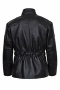 Mens New York Police Classic Style Black Leather Jacket Coat - Luxurena Leather