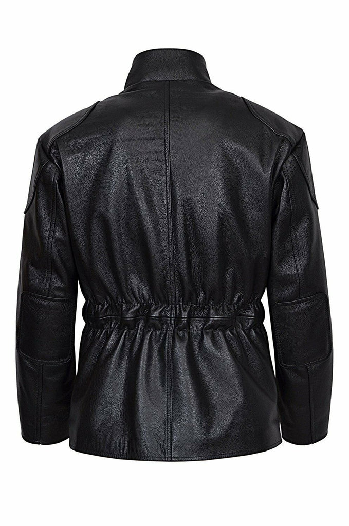 Mens New York Police Classic Style Black Leather Jacket Coat - Luxurena Leather