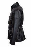 Mens New York Police Classic Style Black Leather Jacket Coat - Luxurena Leather