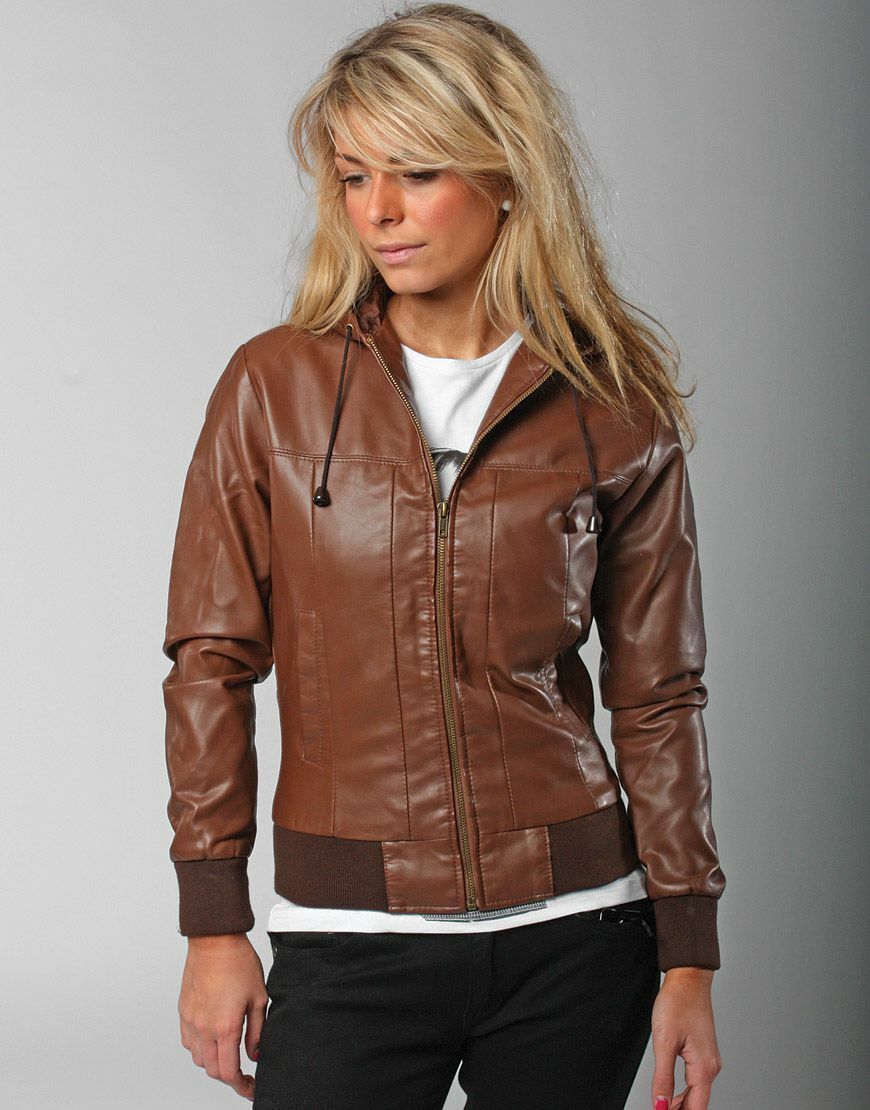 Classic Fashion Women Brown Leather Jacket-Luxurena Leather