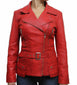 Womens Genuine Black Leather Biker Jacket