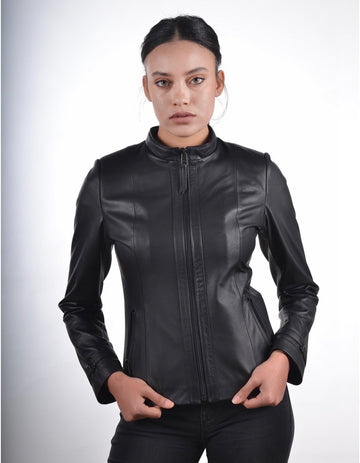 Women’s Classic Black Leather Jacket