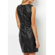 Women's Party Wear Real Leather Cocktail Dress Black leather top Dress - Luxurena Leather