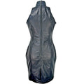 Women's Real leather bodycon sleeveless Dress for Women Quilted Mini Dress with back zip - Luxurena Leather