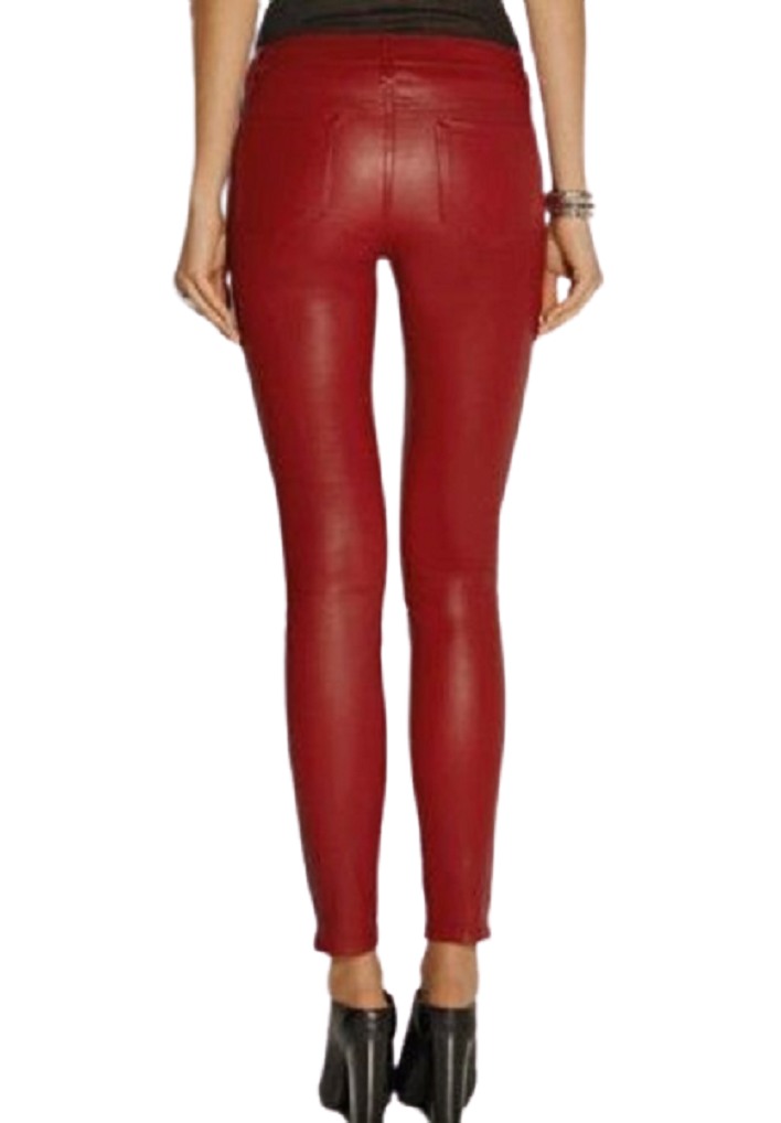 Leather Pants Size Women Women's Pant Leggings High Leg Skinny Trousers Red