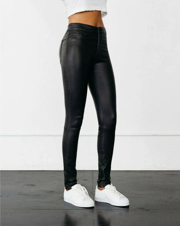 Leather Pants Size Women Women's Pant Leggings High Leg Skinny Trousers Black