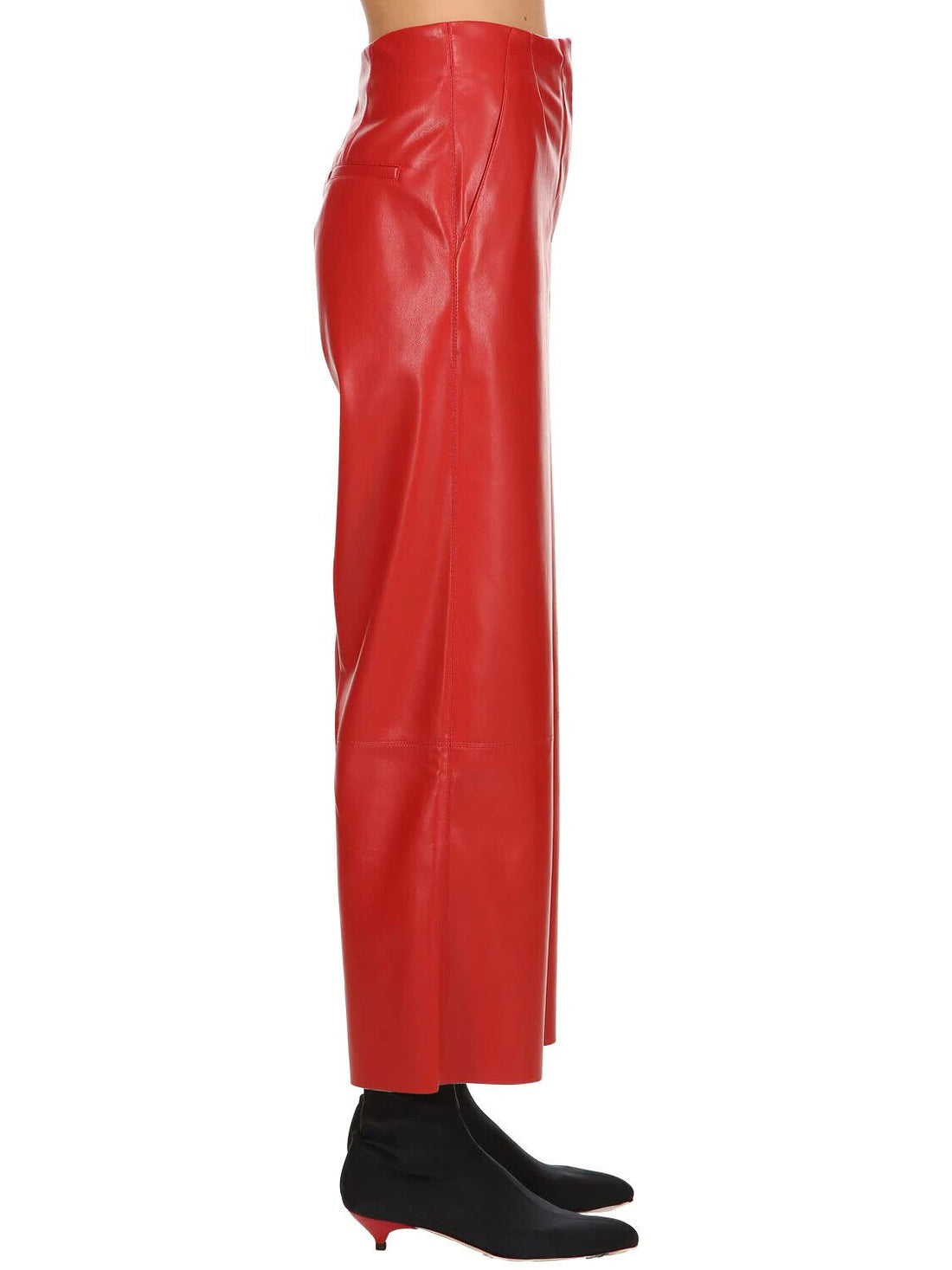 Pants Leather Jeans Leggings Skinny High Women Trouser Push Butt Waist Red