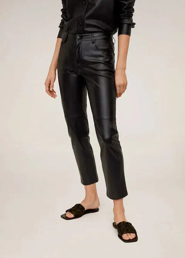 Leather Pants Size Women Women's Pant Leggings High Leg Skinny Trousers Black