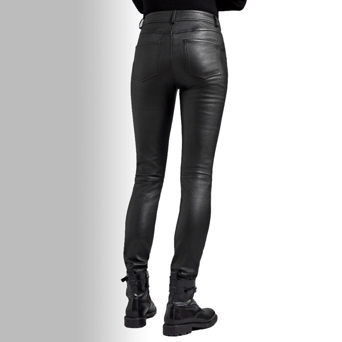 Women Skinny Fit Black Leather Pants