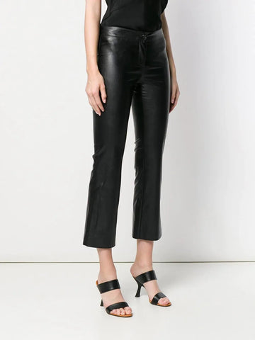 Leather Pants Size Women Women's Pant Leggings High Leg Skinny Trousers Black
