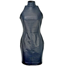 Women's Real leather bodycon sleeveless Dress for Women Quilted Mini Dress with back zip - Luxurena Leather