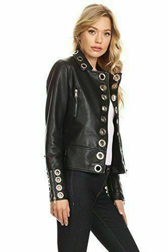 Zayn Leather Women's Handmade Fashion Studded Punk Style Black Leather Jacket - Luxurena Leather