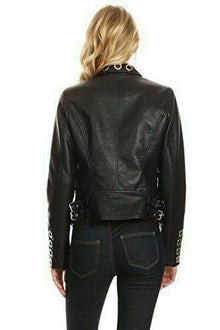 Zayn Leather Women's Handmade Fashion Studded Punk Style Black Leather Jacket