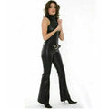 Sexy Catsuit Sleeveless Bell bottoms Hem Chic Leather Jumsuit - Luxurena Leather